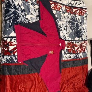 Red and Black Vintage Baseball Harvard Windbreaker Jacket